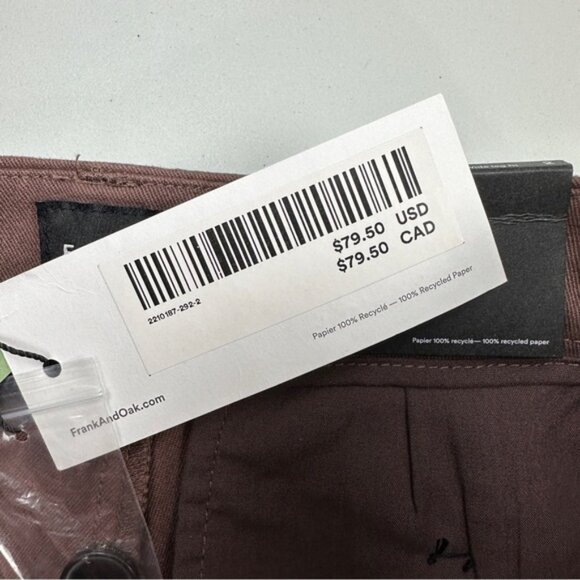 NWT Frank And Oak Josephine Cropped Pant, Brown, Wide Leg - Picture 5 of 11